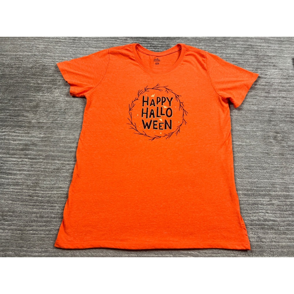 Way To Celebrate Halloween T-Shirt Womens Small Orange Happy Halloween Graphic